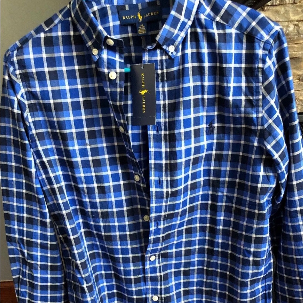 NWT BOYS Ralph Lauren button down shirt. L 14/16